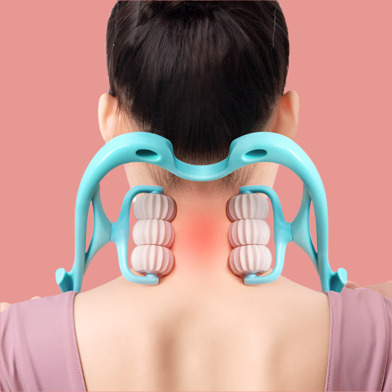 Multifunctional Manual Six-wheel Neck Massager Massage Relieve Roller Massage Tool